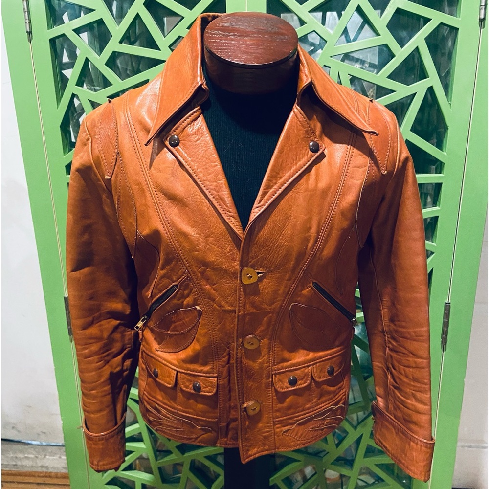 East West Leathers San Francisco Vintage STATEMENT PIECE Leather Jacket